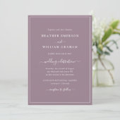 Faire-part de mariage à l'écriture violette (Debout devant)