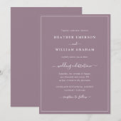 Faire-part de mariage à l'écriture violette (Devant / Derrière)
