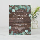 Faire-part de mariage à l'eucalyptus et à la verdu (Debout devant)