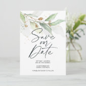 Faire-part de mariage à l'eucalyptus pour sauver l (Debout devant)