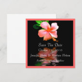 Faire-part de mariage à l'hibiscus rose élégant (Devant / Derrière)
