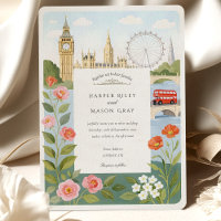 Faire-part de mariage à Londres Big Ben aquarelle
