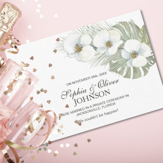 Faire-part de mariage à l'orchidée blanche tropica