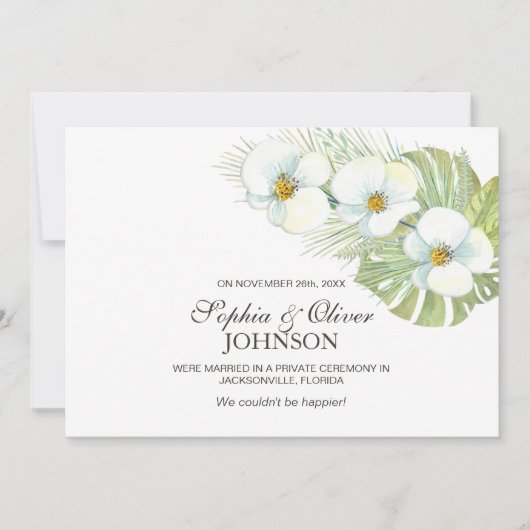 Faire-part de mariage à l'orchidée blanche tropica (Devant)