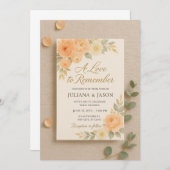 Faire-part de mariage A Love to Remember | Abricot (Devant / Derrière)