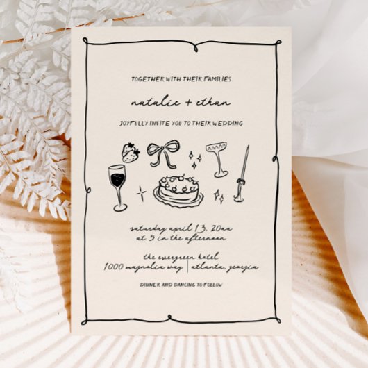 Faire-part de mariage à main