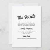 Faire-part de mariage à main fantaisie (Dos)