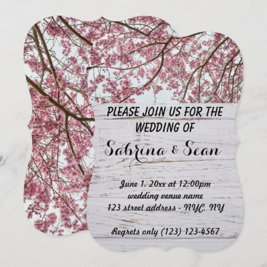 Faire-part de mariage à moitié et moitié (Devant / Derrière)