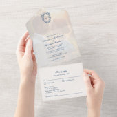 Faire-part de mariage à monogramme à armoiries de (Déchirure)