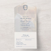 Faire-part de mariage à monogramme à armoiries de (À l'intérieur)