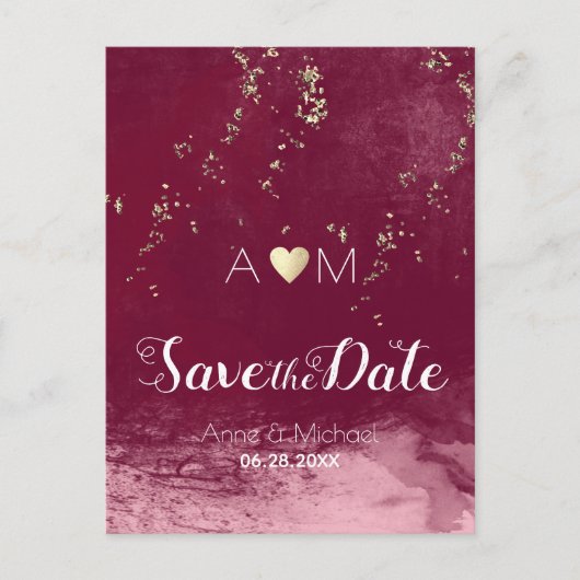 faire-part de mariage à monogramme amour paillette (Devant)