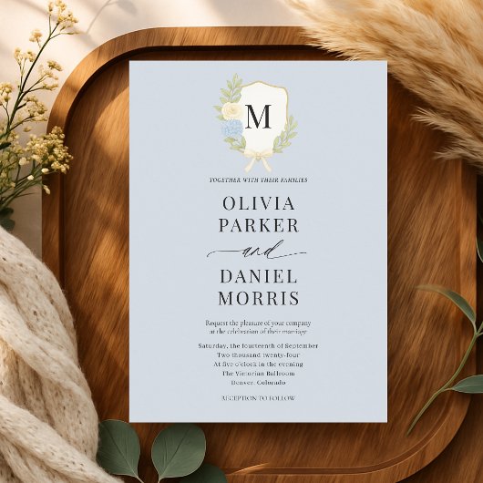 Faire-part de mariage à monogramme avec arceau de