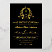 Faire-part de mariage à monogramme avec blason flo (Recto)