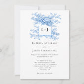 Faire-part de mariage à monogramme avec code QR re (Devant)