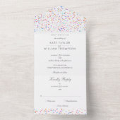 Faire-part de mariage à monogramme avec confettis (À l'intérieur)