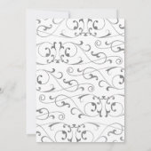 Faire-part de mariage à monogramme avec fioriture (Dos)