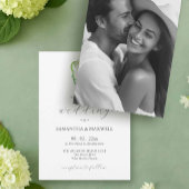 Faire-part de mariage à monogramme avec hydrangea