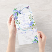 Faire-part de mariage à monogramme avec ruban de r (Déchirure)