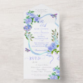 Faire-part de mariage à monogramme avec ruban de r (À l'intérieur)