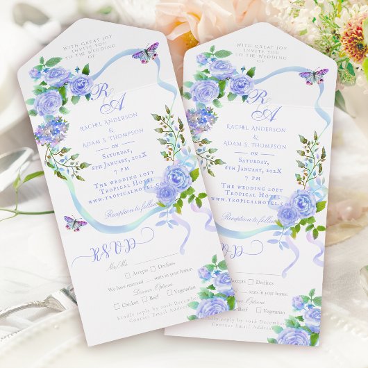 Faire-part de mariage à monogramme avec ruban de r