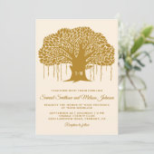 Faire-part de mariage à monogramme avec un arbre d (Debout devant)
