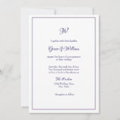 Faire-part de mariage à monogramme avec un script (Devant)