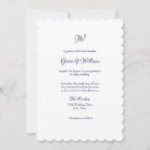 Faire-part de mariage à monogramme avec un script (Devant)