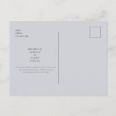 Faire-part de mariage à monogramme bleu poussiéreu (Dos)