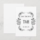 faire-part de mariage à monogramme botanique Art d (Devant / Derrière)