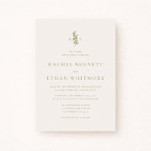 Faire-part de mariage à monogramme botanique vert 