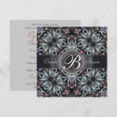 Faire-part de mariage à monogramme ciel fantaisie  (Devant / Derrière)
