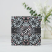 Faire-part de mariage à monogramme ciel fantaisie  (Debout devant)