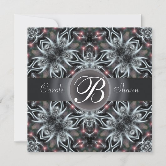 Faire-part de mariage à monogramme ciel fantaisie  (Devant)
