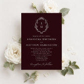 Faire-part de mariage à monogramme de Bourgogne