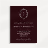 Faire-part de mariage à monogramme de Bourgogne