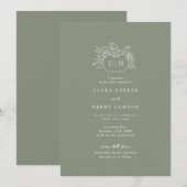 Faire-part de mariage à monogramme de citrouille v (Devant / Derrière)