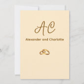 Faire-part de mariage à monogramme doré (Dos)