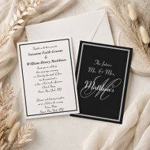 Faire-part de mariage à monogramme élégant pour fu