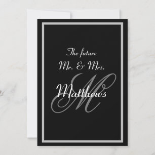 Faire-part de mariage à monogramme élégant pour fu