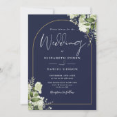 Faire-part de mariage à monogramme en arche de ver (Devant)