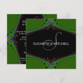 Faire-part de mariage à monogramme en dentelle fra (Devant / Derrière)