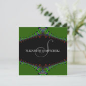 Faire-part de mariage à monogramme en dentelle fra (Debout devant)