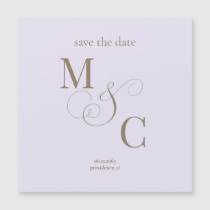 Faire-part de mariage à monogramme en lavande pâle