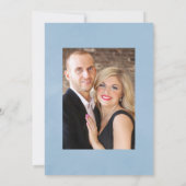 Faire-part de mariage à monogramme floral bleu (Dos)