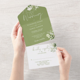 Faire-part de mariage à monogramme floral de verdu