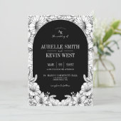 Faire-part de mariage à monogramme floral rustique (Debout devant)