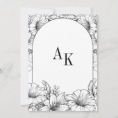Faire-part de mariage à monogramme floral rustique (Dos)