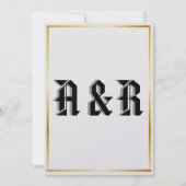 Faire-part de mariage à monogramme gothique modern (Devant)