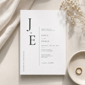 Faire-part de mariage à monogramme initial élégant