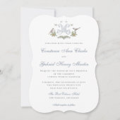 Faire-part de mariage à monogramme «M» Love Birds (Devant)